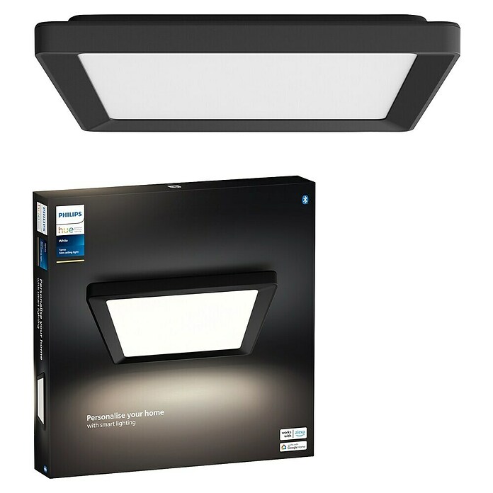 Philips Hue LED-Panel White Ambiance Tento S (12,6 W, L x B x H: 29,5 x 29,5 x 3,5 cm, Schwarz, Warmweiß) | BAUHAUS