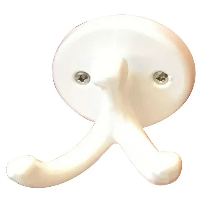 Häfele Gancho para colgar - Altura: 70 mm, Blanco - Perchero de pared doble blanco para una fácil instalación. Perfecto para colgar chaquetas, toallas u otros objetos en el hogar o la oficina.