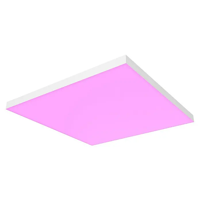 Philips Hue LED-Deckenleuchte Datura - 67 W, L x B x H: 60 x 60 x 5 cm, Weiß - Rosa Akustikplatte mit weißem Rand, ideal zur Schallabsorption und Verbesserung der Raumakustik.