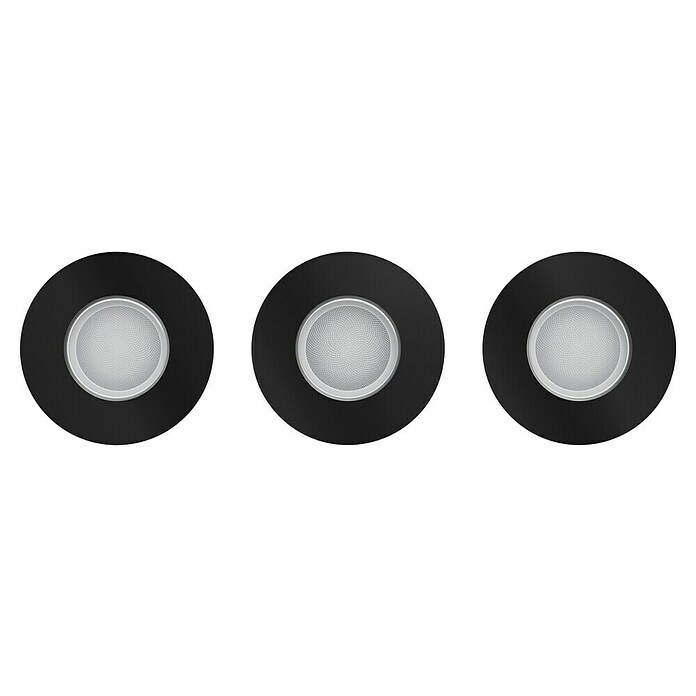 Philips Hue LED-Einbauleuchten-Set rund White and Color Ambience Xamento (4,2 W, Schwarz, 3 Stk., RGBW) | BAUHAUS