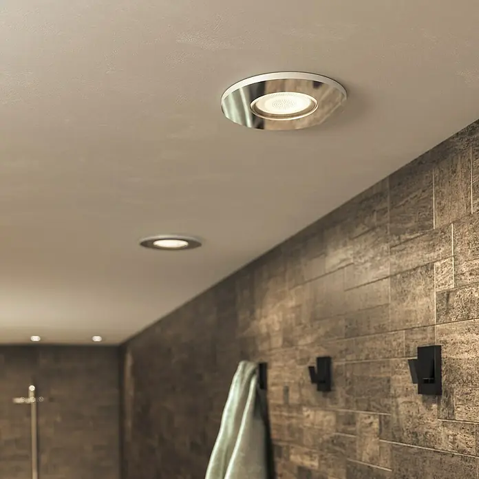Philips Hue LED-Einbauleuchte rund White Ambience Adore - 4,2 W, Chrome, Neutralweiß, 1 Stk. - Deckeneinbaustrahler aus Metall im Badezimmer. Moderne Beleuchtung mit Fokus auf stilvolles Design und hoher Funktionalität.