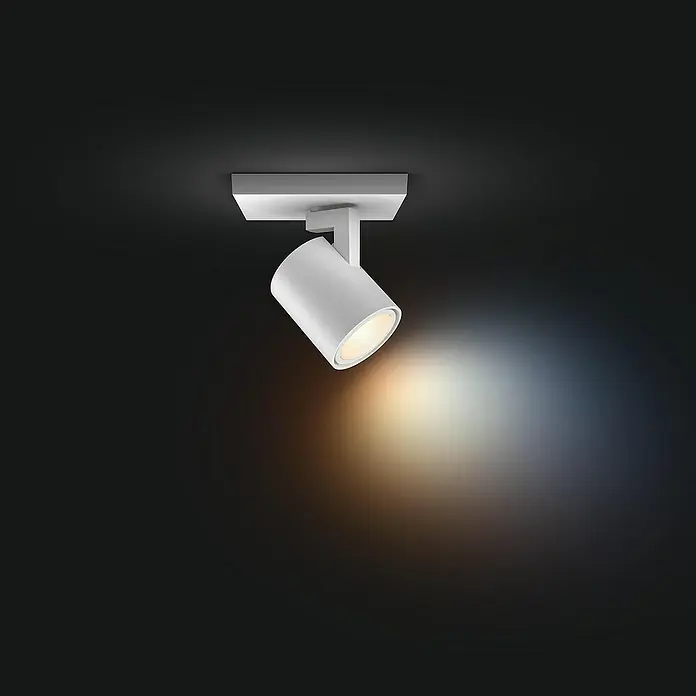 Philips Hue LED-Deckenstrahler White Ambience Runner Erweiterung - 4,2 W, L x B x H: 9 x 11 x 10,7 cm, Weiß, Mehrfarbig - Weiße Deckenleuchte mit gerichteter Beleuchtung. Ideal für Akzentbeleuchtung in modernem Interieur, schlicht und funktional.