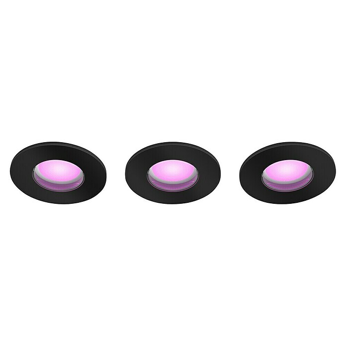 Philips Hue LED-Einbauleuchten-Set rund White and Color Ambience Xamento (4,2 W, Schwarz, 3 Stk., RGBW) | BAUHAUS