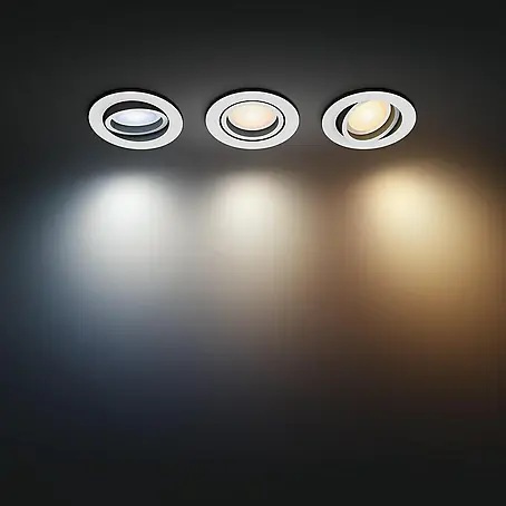 Philips Hue LED-Einbauleuchten-Set rund White Ambience Recessed Milliskin