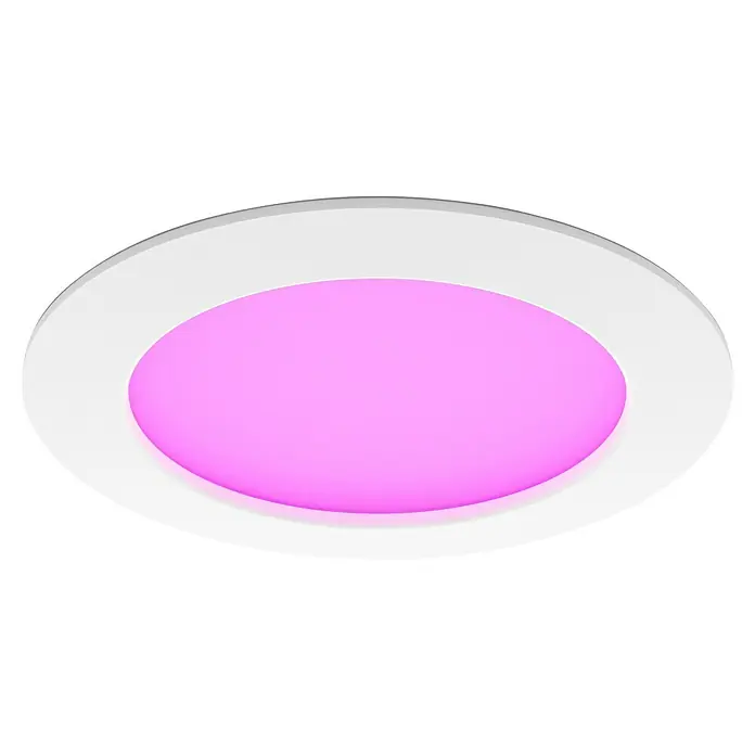 Philips Hue LED-Einbauspot White & Color Ambience Slim Recessed L - 12 W, RGBW, Durchmesser: 17 cm, 1 Stk., Weiß - Weiße LED-Deckenleuchte mit rundem, rosafarbenem Lichtelement für eine stimmungsvolle Beleuchtung in jedem Raum.