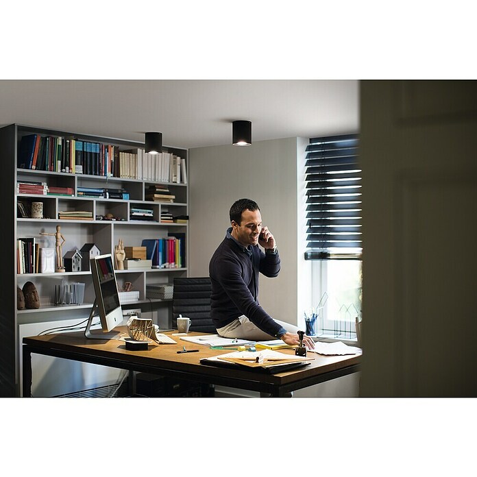 Philips Hue LED-Deckenstrahler White Ambiance Pillar (4,2 W, L x B x H: 10,3 x 10,3 x 12 cm, Schwarz, Neutralweiß) | BAUHAUS
