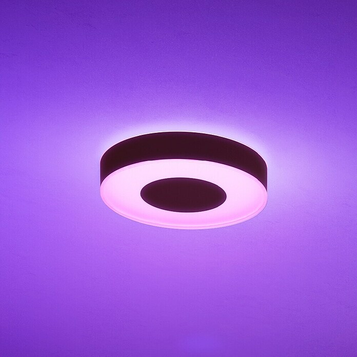 Philips Hue LED-Deckenleuchte rund Xamento (33 W, Ø x H: 38,1 x 8,4 cm, Schwarz, RGBW) | BAUHAUS
