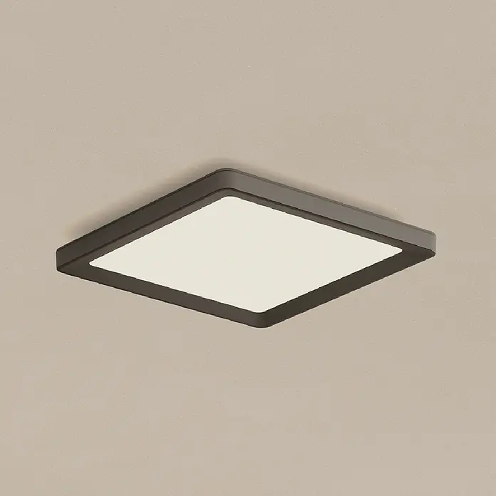 Philips Hue LED-Panel White Ambiance Tento S - 12,6 W, L x B x H: 29,5 x 29,5 x 3,5 cm, Schwarz, Warmweiß - Quadratische Deckenleuchte mit modernem Design. Die Lampe spendet helles Licht und passt ideal in jeden Raum.