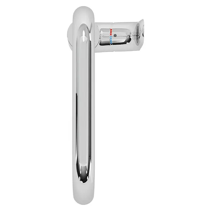 Hansgrohe Grifo de cocina Focus M41 - Caño en U, Cromo, Brillante - Primer plano de un grifo cromado y brillante con regulador de temperatura, combinando diseño moderno con funcionalidad.