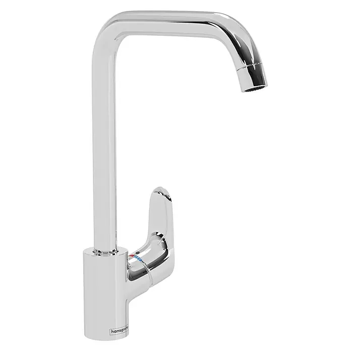 Hansgrohe Grifo de cocina Focus M41 - Caño en U, Cromo, Brillante - Un elegante grifo de cocina Hansgrohe cromado que combina diseño moderno con funcionalidad, perfecto para cualquier cocina.