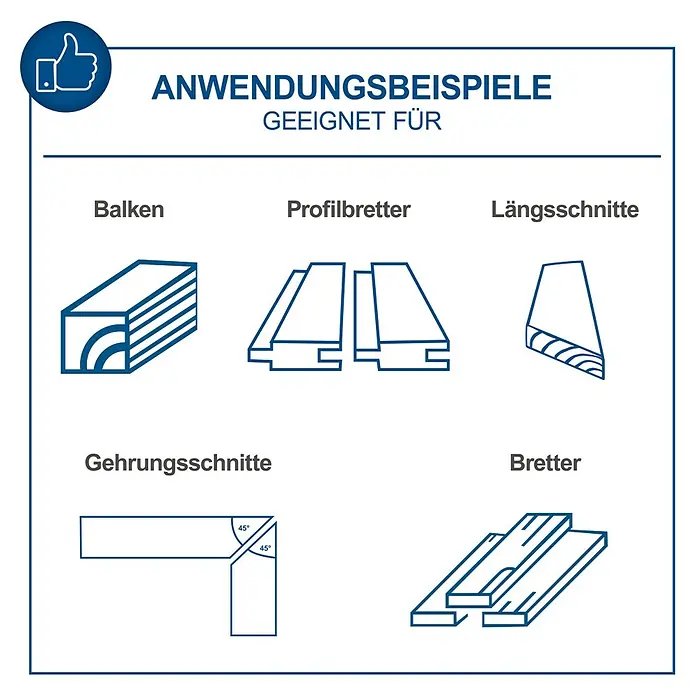 Scheppach Tischkreissäge HS254 - 2.200 W, Durchmesser Sägeblatt: 254 mm, Schnitttiefe bei 90 °: 0 mm - 85 mm - Anwendungsbeispiele für die Bearbeitung von Holz mit Balken, Profilbrettern, Längsschnitten, Gehrungsschnitten und Brettern für diverse Holzprojekte.