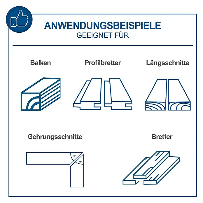 Scheppach Tischkreissäge HS210 - 1.500 W, Durchmesser Sägeblatt: 210 mm, Schnitttiefe bei 90 °: 0 mm - 70 mm - Anwendungsbeispiele für Holzzuschnitte: Balken, Profilbretter, Längsschnitte, Gehrungsschnitte und Bretter. Vielseitig einsetzbar für Holzprojekte.
