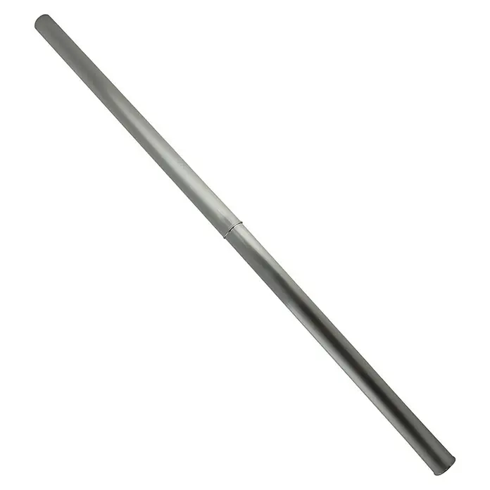 Menzer Saugrohr - Passend für: Menzer Sauger mit 32 mm Anschluss - Metallstange mit einem Verbindungsstück in der Mitte, glänzend und robust, ideal für verschiedene Anwendungen.