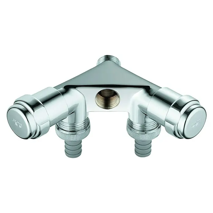 Grohe Geräte-Doppelventil - Verchromt, Mit Innengewinde - Bild eines Grohe Umsteller für Brausearmaturen, verchromt, mit präziser Technik für optimale Wasserverteilung und langlebige Leistung.