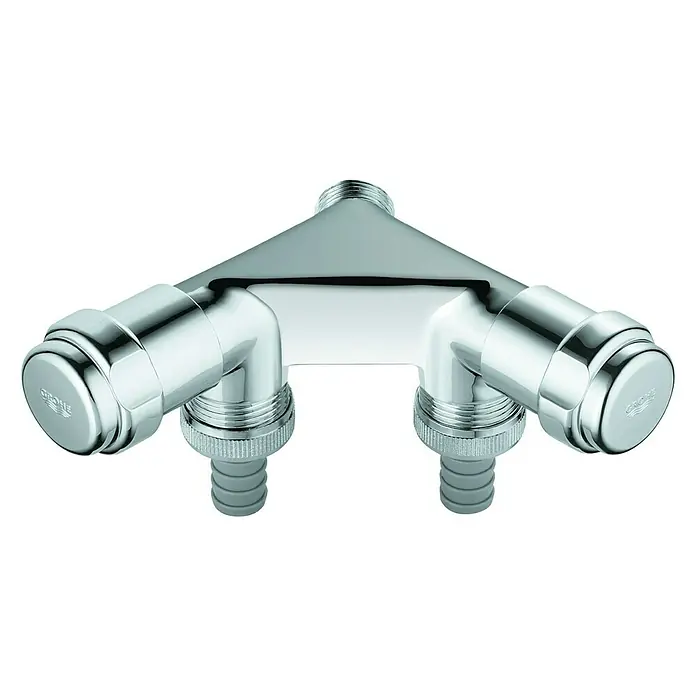 Grohe Geräte-Doppelventil - Verchromt, Ohne Innengewinde - Grohe Umstellventil mit glänzender Oberfläche für Dusche oder Badewanne. Einfache Installation und zuverlässige Funktion.