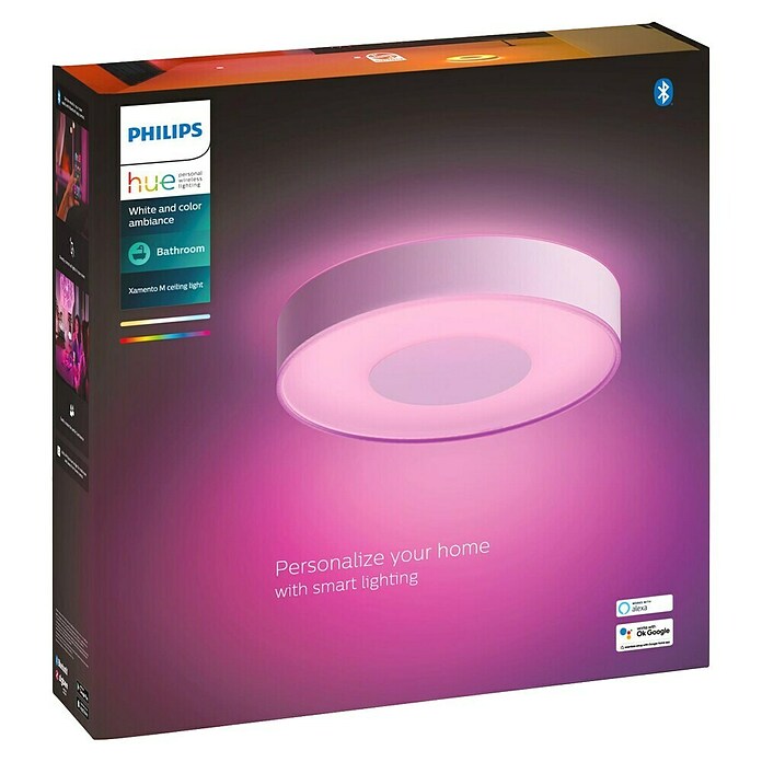 Philips Hue LED-Deckenleuchte rund Xamento (34 W, Ø x H: 38,1 x 8,4 cm, Weiß, RGBW) | BAUHAUS