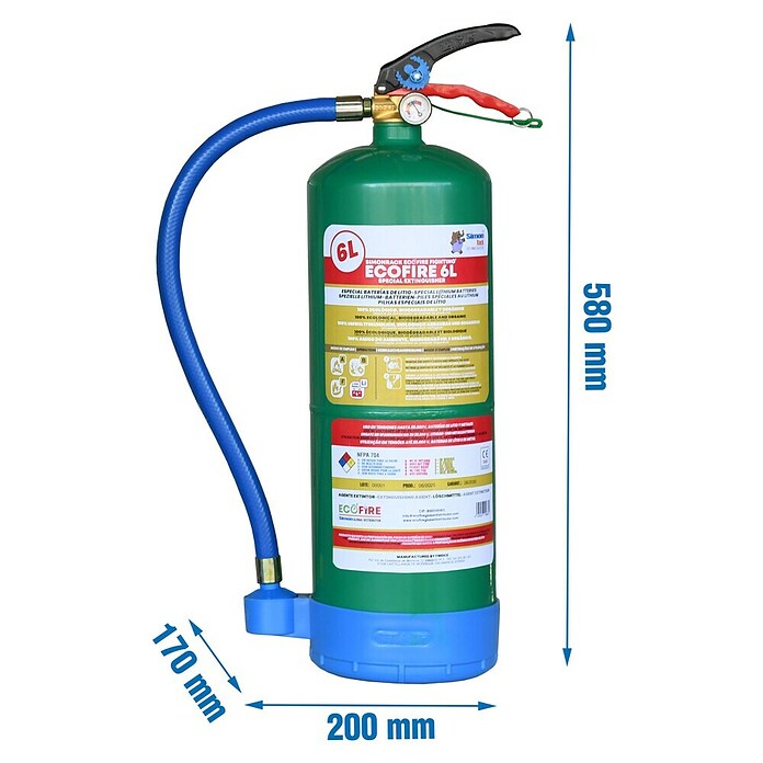 Simonrack Ecofire Extintor de incendios Fighting con gancho (6 l) | BAUHAUS
