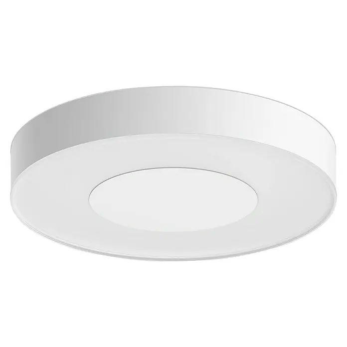 Philips Hue LED-Deckenleuchte rund Xamento - 53 W, Ø x H: 48,1 x 8,4 cm, Weiß, RGBW - Weiße LED-Deckenleuchte mit runder Form und schlichtem Design zur stilvollen Beleuchtung von Innenräumen.