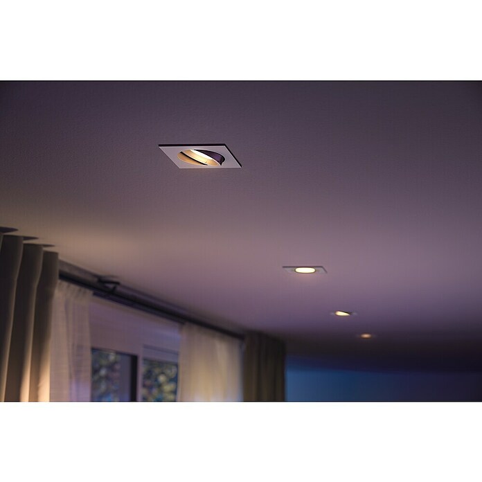 Philips Hue LED-Einbauleuchte White and Color Ambience Centura (4,2 W, L x B x H: 10 x 9 x 9 cm, Weiß, RGBW) | BAUHAUS