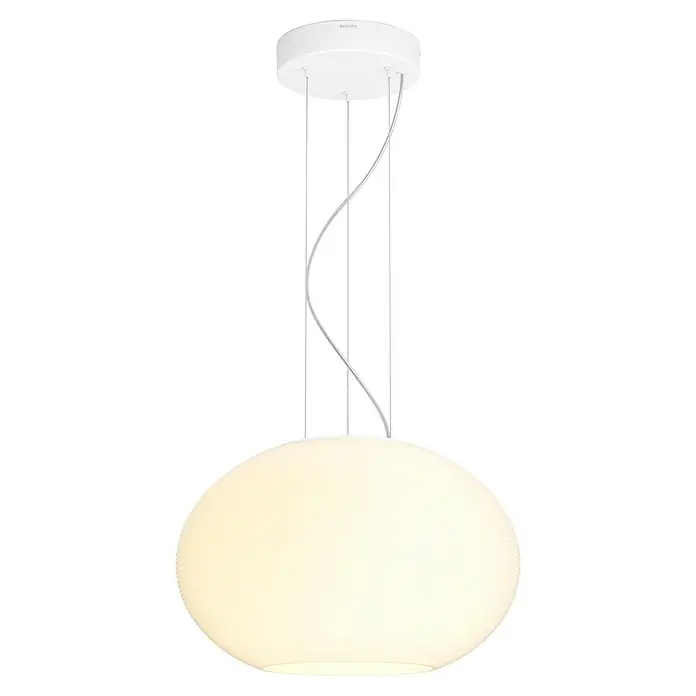 Philips Hue LED-Pendelleuchte Flourish - 39,5 W, L x B x H: 40,1 x 40,1 x 30 cm, Weiß - Moderne Philips Hue Pendelleuchte mit warmweißem Licht und elegantem Design für eine stimmungsvolle Beleuchtung im Raum.