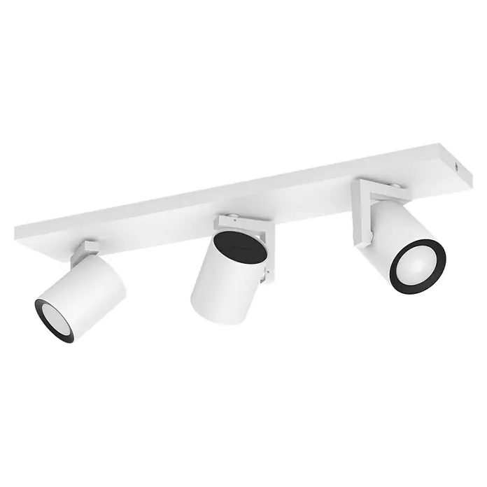 Philips Hue LED-Deckenstrahler White and Color Ambience Argenta - 4,2 W, L x B x H: 48 x 8,9 x 12,6 cm, Weiß, RGBW, Anzahl Leuchtmittel: 3 Stk. - Weiße Philips LED-Deckenleuchte mit drei Strahlern für eine helle und moderne Beleuchtung im Raum. Stilvolles Design für jeden Raum.