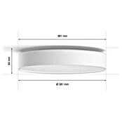 Philips Hue LED-Deckenleuchte rund Devere (19 W, Ø x H: 43,7 x 10 cm, Weiß, Neutralweiß) | BAUHAUS