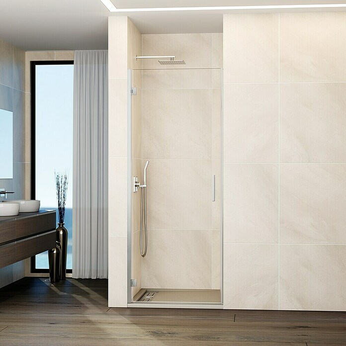 GME Mampara de ducha frontal Glass A (65 x 195 cm, Espesor de vidrio: 6 mm, Cromo) | BAUHAUS