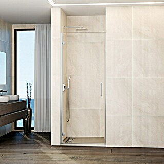 GME Mampara de ducha frontal Glass A (65 x 195 cm, Espesor de vidrio: 6 mm, Cromo)
