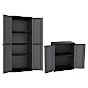 Terry J-Base Armario multiusos de plástico  Alto + Bajo (Gris oscuro/Negro, Plástico, 2 pzs.) | BAUHAUS