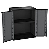 Terry J-Base Armario multiusos de plástico  (Escobero + bajo, Gris oscuro/Negro, 2 pzs.) | BAUHAUS