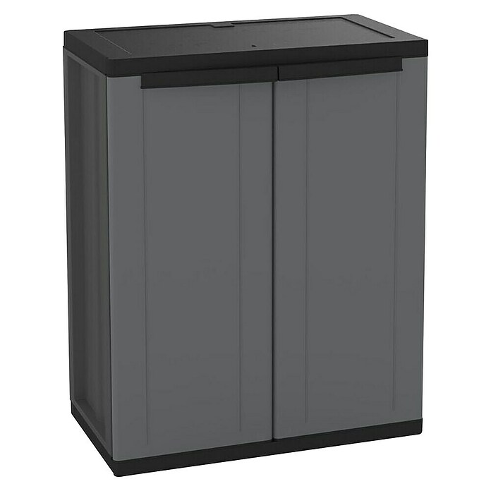 Terry J-Base Armario multiusos de plástico  (Escobero + bajo, Gris oscuro/Negro, 2 pzs.) | BAUHAUS