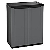 Terry J-Base Armario multiusos de plástico  (Escobero + bajo, Gris oscuro/Negro, 2 pzs.) | BAUHAUS
