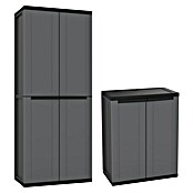 Terry J-Base Armario multiusos de plástico  Alto + Bajo (Gris oscuro/Negro, Plástico, 2 pzs.) | BAUHAUS