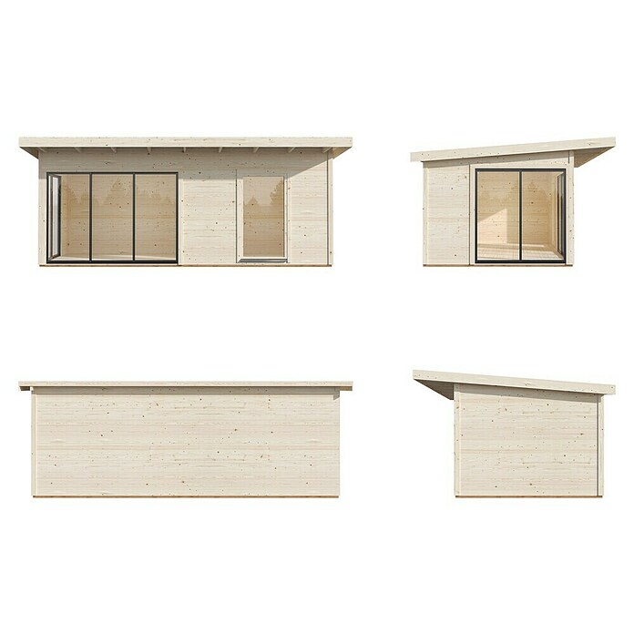 Palmako Caseta de jardín Andrea Slide (Medidas ext. (An x Pr): 639 x 402 cm, Madera, Natural) | BAUHAUS