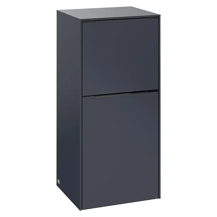 Villeroy & Boch Subway 3.0 Seitenschrank - B x T x H: 40 x 36,2 x 86 cm, Marine Blue, DIN Anschlag: Links, Farbe Griff: Monochrom - Dieser elegante, zweitürige graue Schrank bietet stilvollen Stauraum für jedes moderne Zuhause und sorgt für Ordnung.