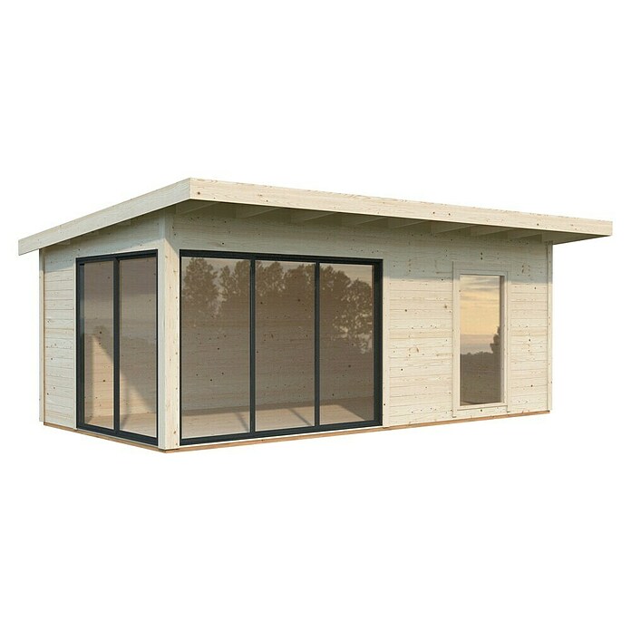 Palmako Caseta de jardín Andrea Slide (Medidas ext. (An x Pr): 639 x 402 cm, Madera, Natural) | BAUHAUS