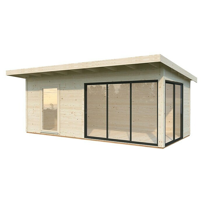 Palmako Caseta de jardín Andrea Slide (Medidas ext. (An x Pr): 639 x 402 cm, Madera, Natural) | BAUHAUS