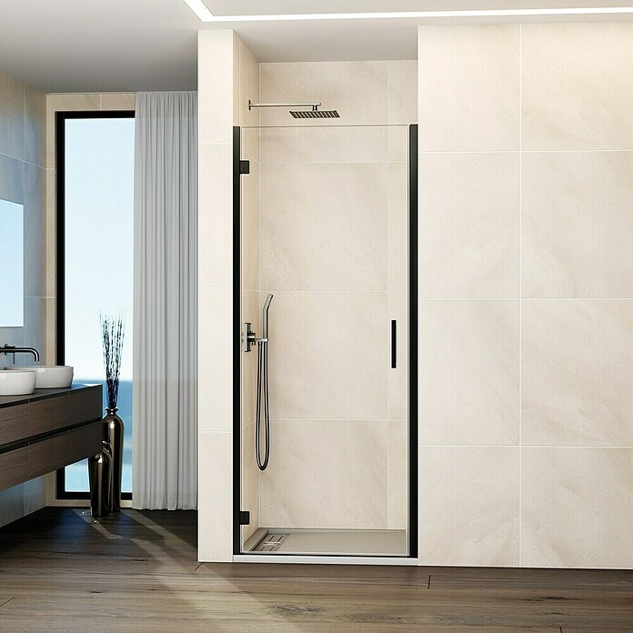 GME Mampara de ducha frontal Glass B (70 x 195 cm, Espesor de vidrio: 6 mm, Titanio) | BAUHAUS