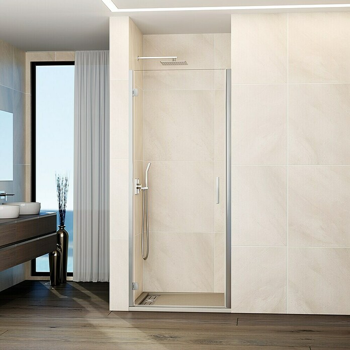 GME Mampara de ducha frontal Glass B (70 x 195 cm, Espesor de vidrio: 6 mm, Cromo) | BAUHAUS