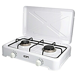 EDM Hornillo de gas (Número de quemadores: 2 ud., 33 x 48 x 8 cm, 3,5 kW)