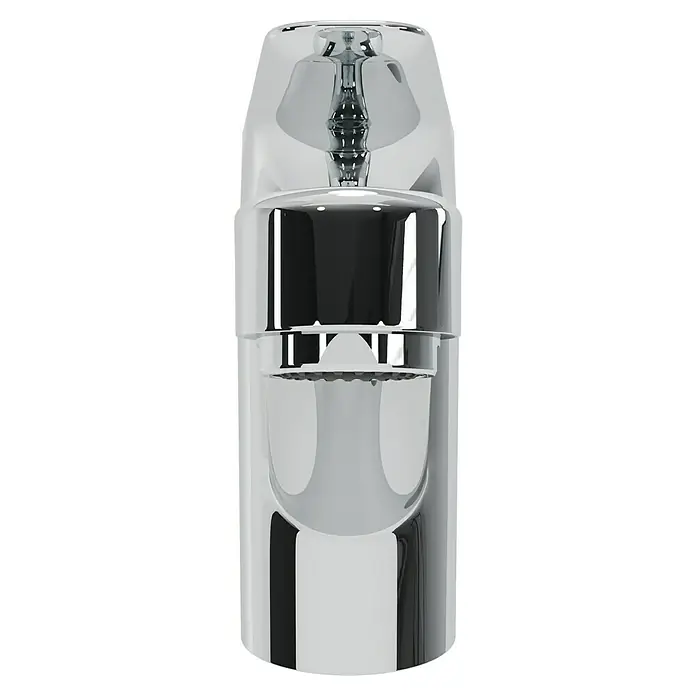 Hansgrohe Grifo de cocina Logis 120 - Cromo, Brillante - La imagen muestra un grifo brillante y moderno con un diseño elegante y superficies reflectantes.