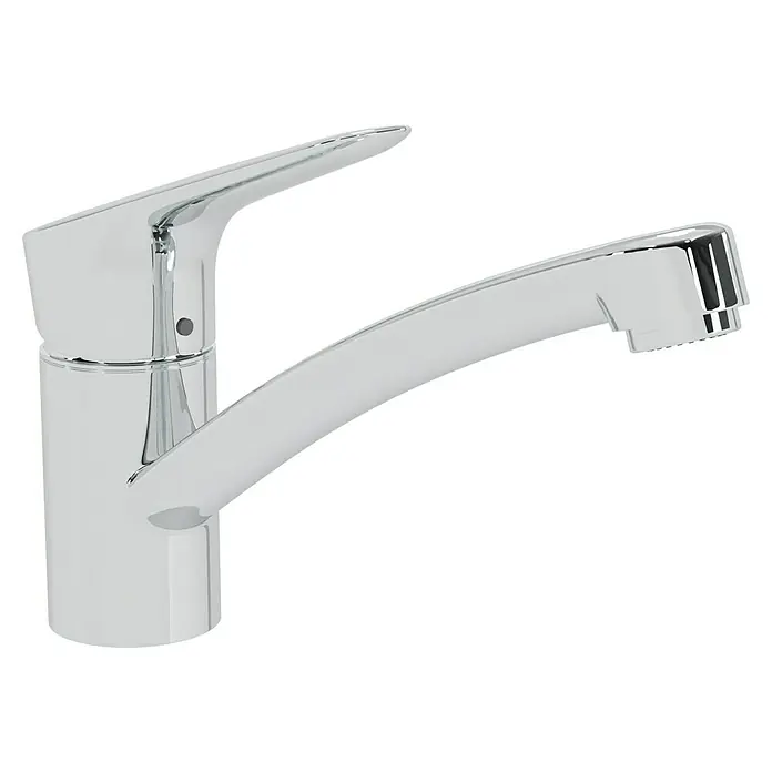 Hansgrohe Grifo de cocina Logis 120 - Cromo, Brillante - Moderno grifo de cocina cromado. Diseño elegante para cocinas contemporáneas. Artesanía de alta calidad para uso duradero.