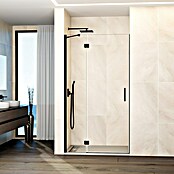 GME Mampara de ducha frontal Glass C (80 x 195 cm, Negro, An x Al: 80 (20/50) x 195 cm) | BAUHAUS