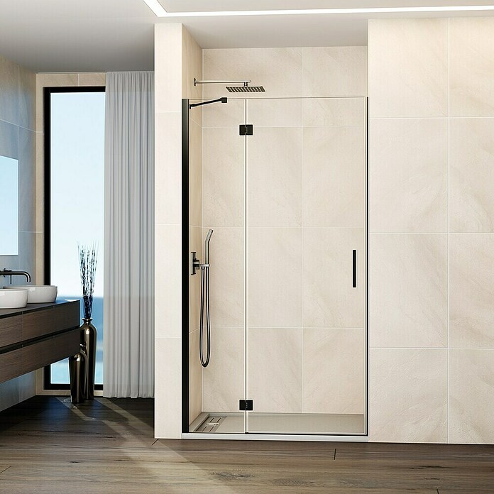 GME Mampara de ducha frontal Glass C (115 x 195 cm, Titanio, An x Al: 115 (50/65) x 195 cm) | BAUHAUS