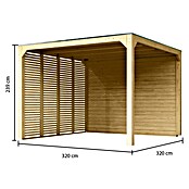 Karibu Grillpavillon (B x T: 320 x 320 cm, Farbe Gestell: Naturbraun, Holz) | BAUHAUS