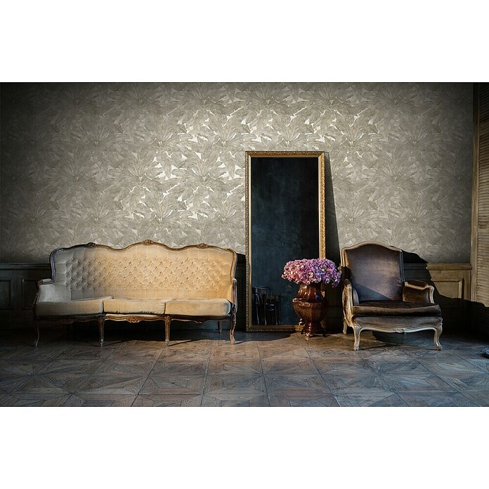 AS Creation Metropolitan Stories Vliestapete (Beige/Grau, Floral, 10,05 x 0,53 m)