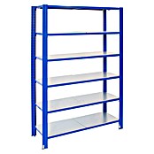 AR Shelving Metallregal T-Profil Grundelement (H x B x T: 250 x 120 x 40 cm, Traglast pro Boden: 250 kg, Anzahl Böden: 6 Stk., Stecken, Blau) | BAUHAUS