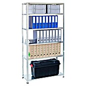 AR Shelving Metallregal (H x B x T: 250 x 90 x 50 cm, Traglast pro Boden: 100 kg, Anzahl Böden: 6 Stk., Schrauben, Silber) | BAUHAUS