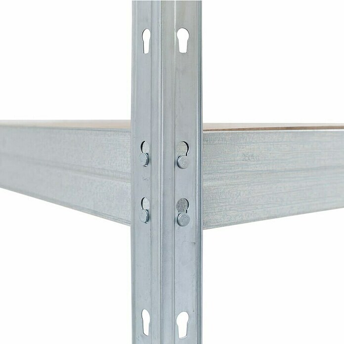 AR Shelving Schwerlastregal Rivet (H x B x T: 180 x 180 x 45 cm, Traglast pro Boden: 175 kg, Anzahl Böden: 15 Stk., Stecken, Silber) | BAUHAUS