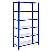 AR Shelving Metallregal T-Profil Grundelement (H x B x T: 200 x 80 x 50 cm, Traglast pro Boden: 250 kg, Anzahl Böden: 6 Stk., Stecken, Blau) | BAUHAUS